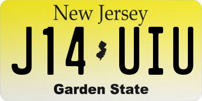 NJ license plate J14UIU