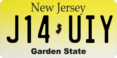 NJ license plate J14UIY