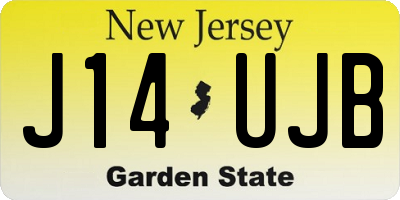NJ license plate J14UJB