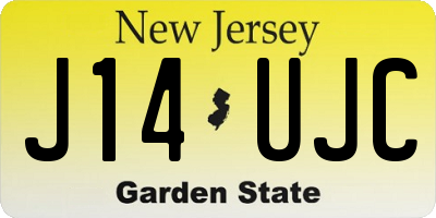 NJ license plate J14UJC