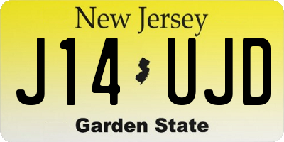 NJ license plate J14UJD