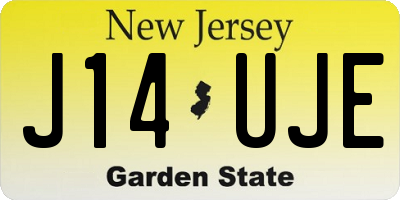 NJ license plate J14UJE