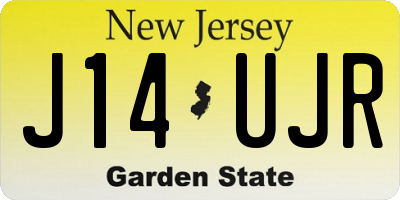 NJ license plate J14UJR