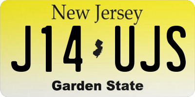 NJ license plate J14UJS
