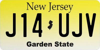 NJ license plate J14UJV