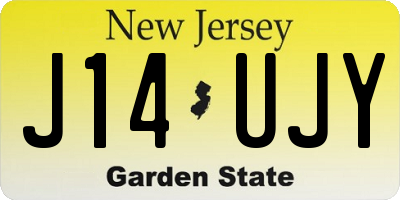 NJ license plate J14UJY