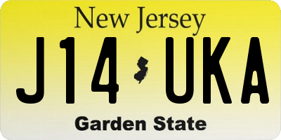 NJ license plate J14UKA