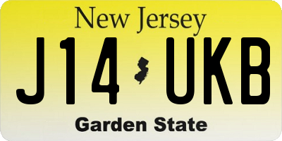 NJ license plate J14UKB