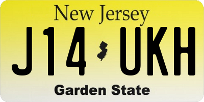 NJ license plate J14UKH