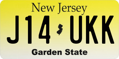 NJ license plate J14UKK