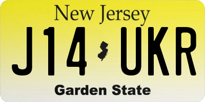 NJ license plate J14UKR