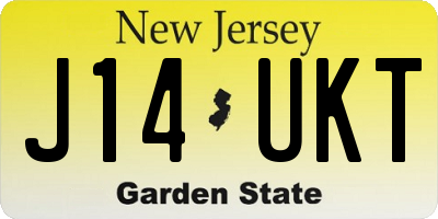 NJ license plate J14UKT