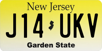 NJ license plate J14UKV