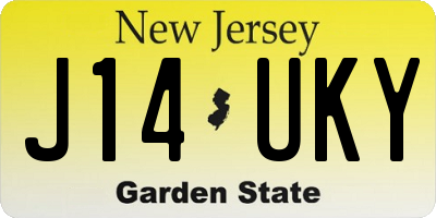 NJ license plate J14UKY