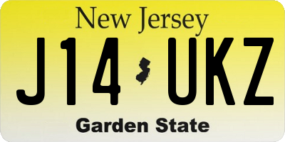 NJ license plate J14UKZ