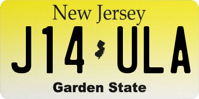 NJ license plate J14ULA