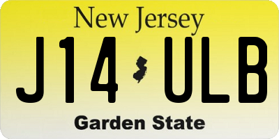 NJ license plate J14ULB