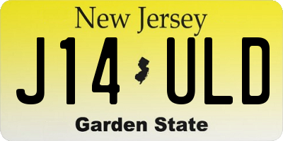 NJ license plate J14ULD