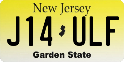 NJ license plate J14ULF