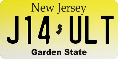 NJ license plate J14ULT