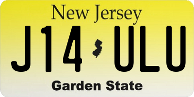 NJ license plate J14ULU