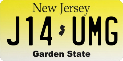NJ license plate J14UMG