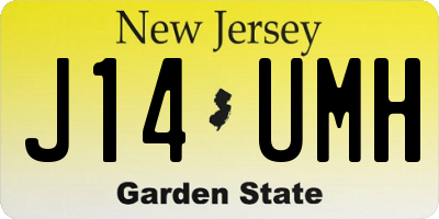 NJ license plate J14UMH