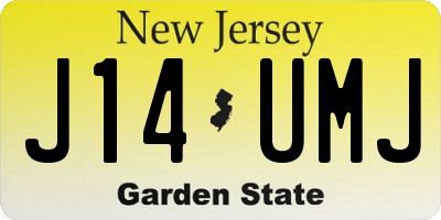 NJ license plate J14UMJ