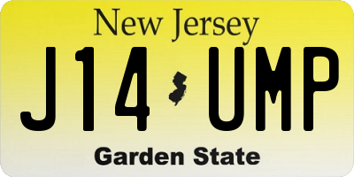 NJ license plate J14UMP