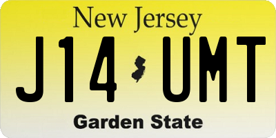 NJ license plate J14UMT