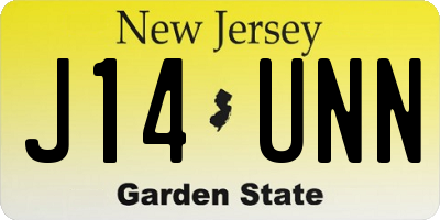 NJ license plate J14UNN
