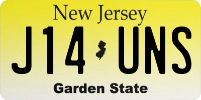NJ license plate J14UNS