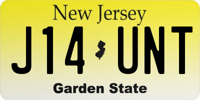 NJ license plate J14UNT
