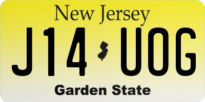 NJ license plate J14UOG