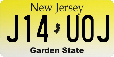 NJ license plate J14UOJ