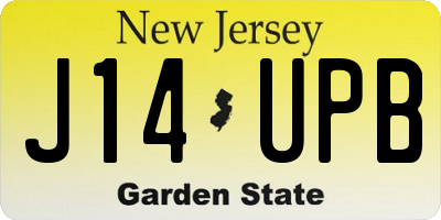 NJ license plate J14UPB