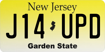 NJ license plate J14UPD