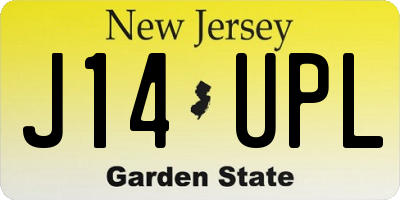 NJ license plate J14UPL