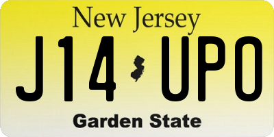 NJ license plate J14UPO