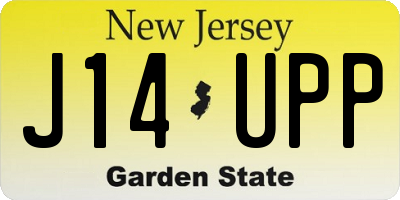 NJ license plate J14UPP