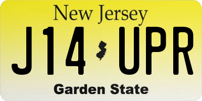NJ license plate J14UPR