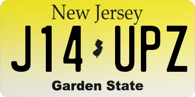 NJ license plate J14UPZ