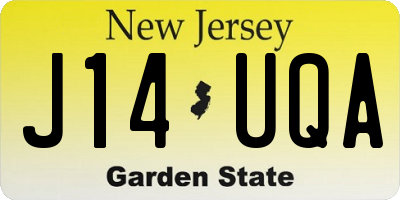 NJ license plate J14UQA