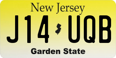 NJ license plate J14UQB