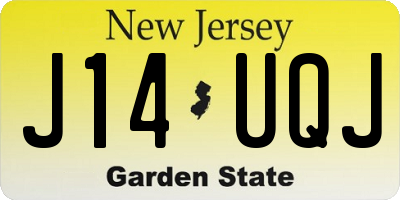 NJ license plate J14UQJ