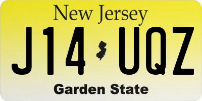 NJ license plate J14UQZ