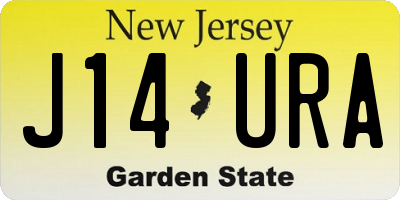 NJ license plate J14URA