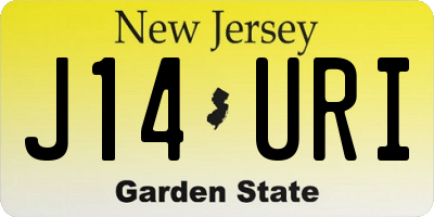 NJ license plate J14URI