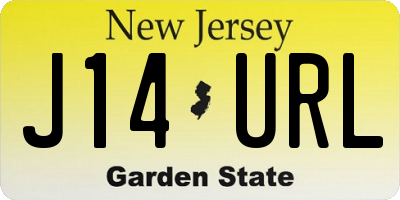 NJ license plate J14URL