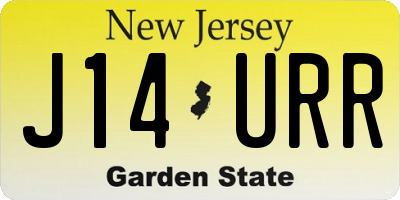 NJ license plate J14URR